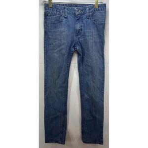 VANS Jeans Size 14‎ Youth Straight Stretch Mid Rise Medium Wash Blue Denim